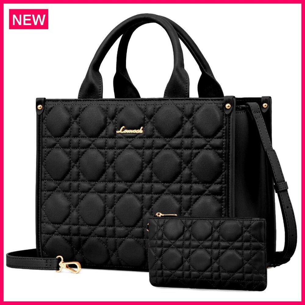 PU Leather Top Handle Shoulder Bag with Adjustable Strap and Interior Pockets
